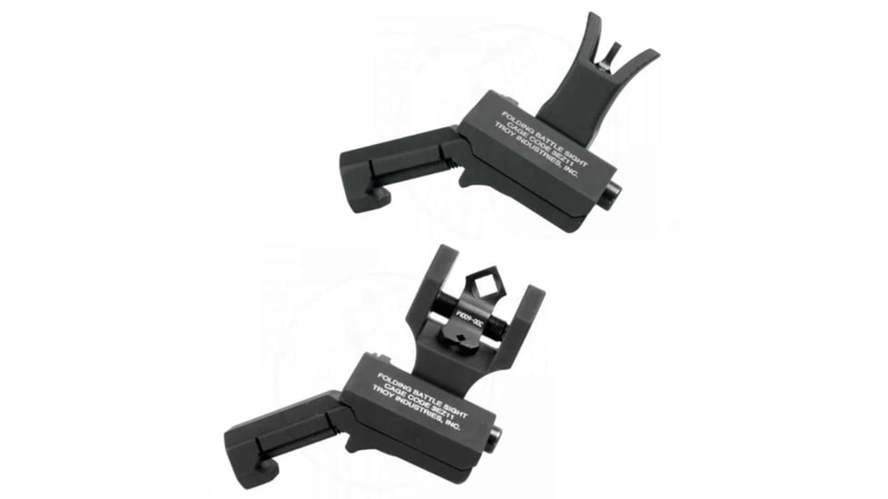 Troy Tritium 45deg Flip Up Offset Sight Set, M4 Front &amp; Dioptic Rear, Black, One Size, SSIG-45S-MDBT-TR