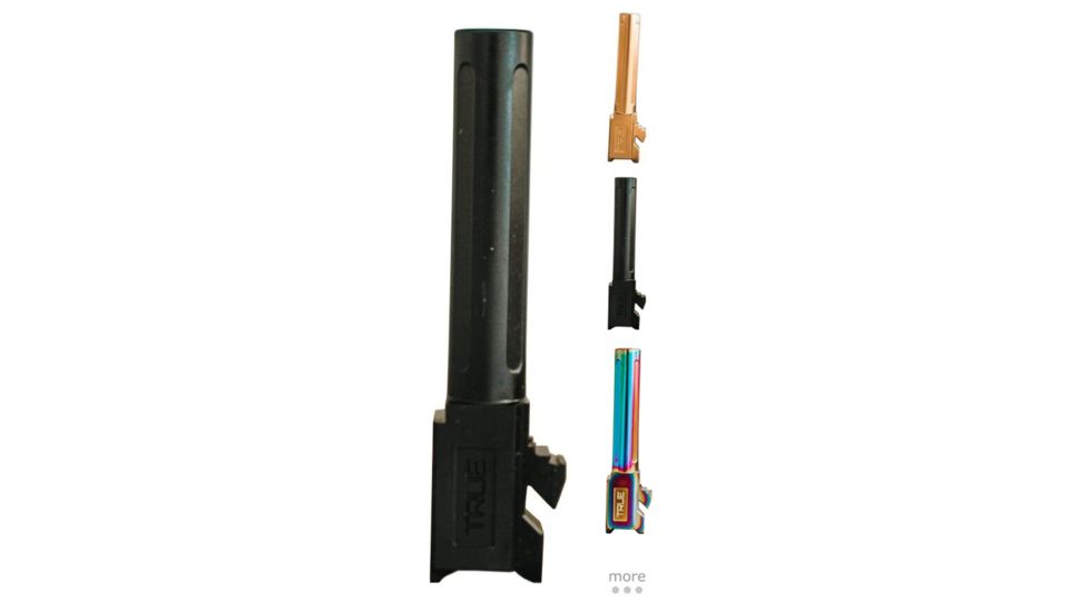 True Precision Glock 19 Non-Threaded Barrel, Black Nitride, Copper, DLC Black, Gold, Spectrum, Stainless