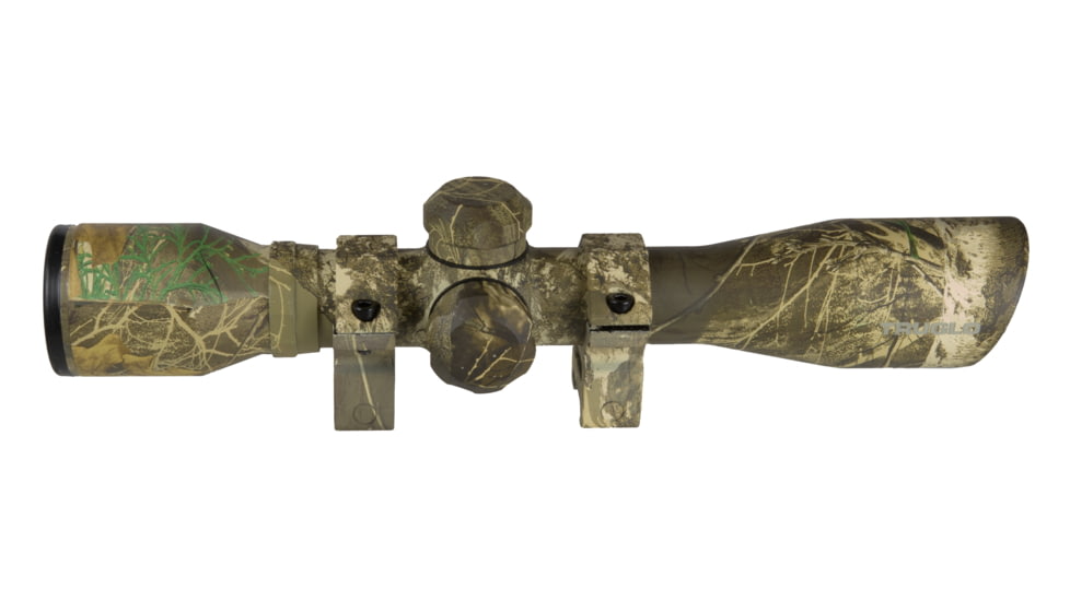 TruGlo 4x32 Rangefinding/Trajectory Compensating Crossbow Scope w/ Rings, Camo TG8504C3