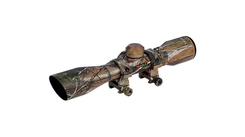 TruGlo 4x32 Rangefinding/Trajectory Compensating Crossbow Scope w/ Rings, Camo TG8504C3