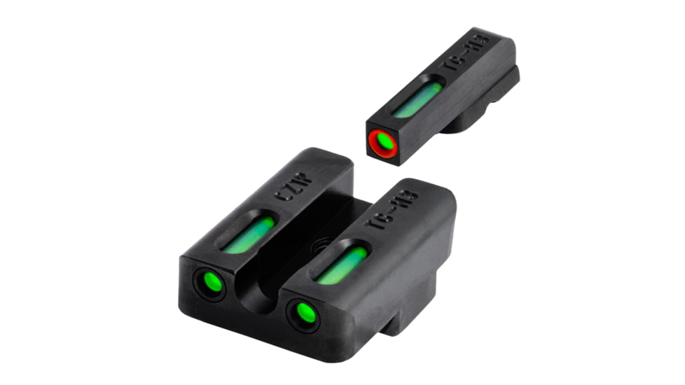 TruGlo Brite-Site TFX Pro Sight Set For CZ 75 Series, Green Rear, Green With Orange Focus Lock Front Sight, TG-TG13CZ1PC