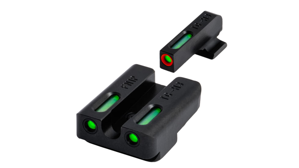 TruGlo Brite-Site TFX Pro Sight Set For FNH FNP-9/FNX-9/FNS-9, Including Compact Green Rear, Green With Orange Focus Lock Front Sight, TG-TG13FN1PC