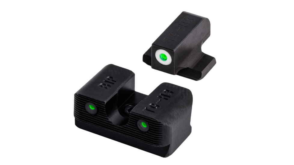 TruGlo Brite Site Tritium Pro Beretta PX4 Storm Full Size Front/Rear Night Sight Set, Green Tritium 3-Dot Configuration Front, White Focus Lock Ring, Steel, Black, TG-TG231B1W