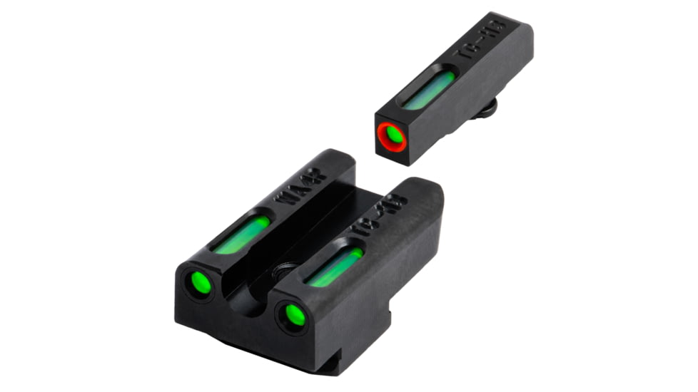 TruGlo TFX PRO Tritium/Fiber Optic Sight Set, Green w/Orange Outline Front, Green Rear, Walther PPS M2, Black, TG-TG13WA4PC