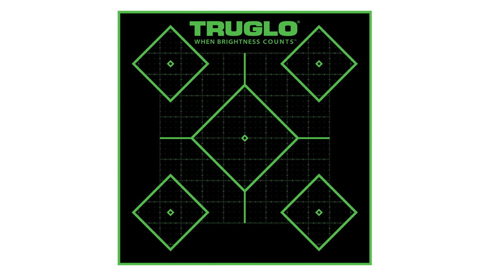 TruGlo TGTG14A25BB Tru-See Diamond Target Black/Green Self-Adhesive Heavy Paper