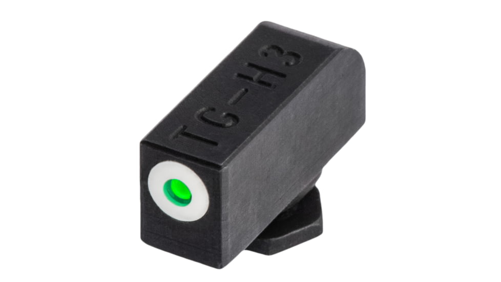 TruGlo Tritium Pro Green Sight Set for Glock Low, White Focus Ring, Steel, Black, TG-TG231G1W