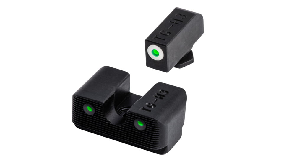 TruGlo Tritium Pro Green Sight Set for Glock Low, White Focus Ring, Steel, Black, TG-TG231G1W