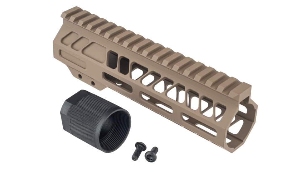 TRYBE Defense AR-15 M-LOK 7in Lightweight Handguard w/ Full Rail, Flat Dark Earth, 7 Inch, HDG7FR-FDE