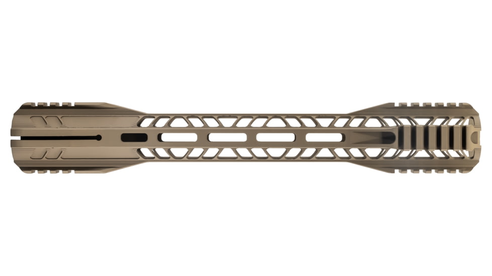 TRYBE Defense AR-15 M-LOK Extra Lightweight Quad Handguard w/ Cut Rail, 15in, Flat Dark Earth, HDG15QCR-FDE