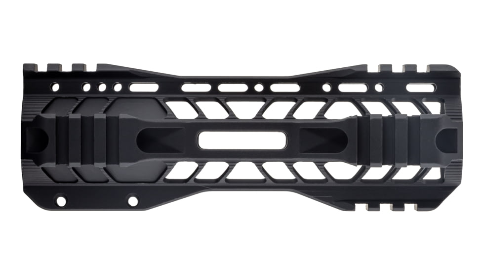 TRYBE Defense AR-15 M-LOK Extra Lightweight Quad Handguard w/ Cut Rail, 7in, Black, HDG7QCR-BL