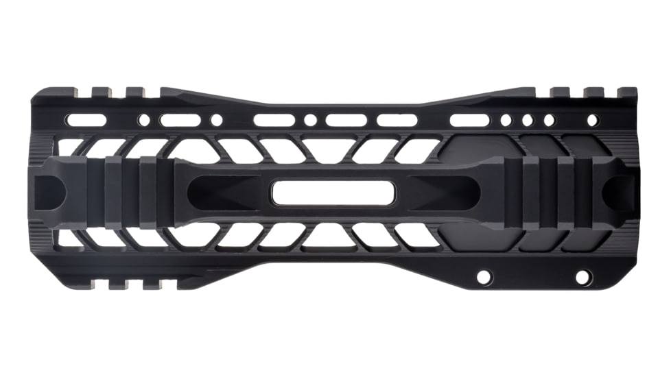 TRYBE Defense AR-15 M-LOK Extra Lightweight Quad Handguard w/ Cut Rail, 7in, Black, HDG7QCR-BL