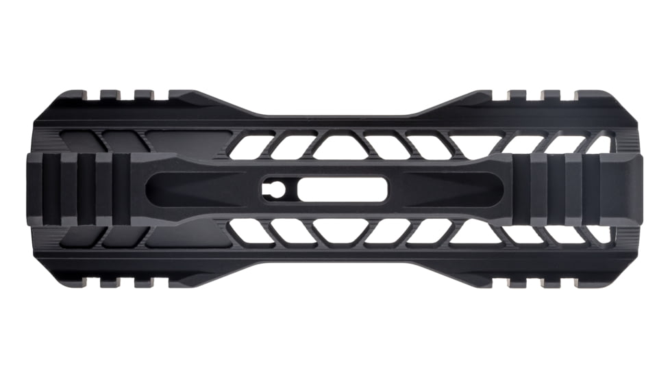 TRYBE Defense AR-15 M-LOK Extra Lightweight Quad Handguard w/ Cut Rail, 7in, Black, HDG7QCR-BL
