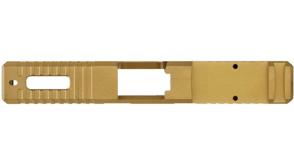 TRYBE Defense Glock 19 Pistol Slide - Version 1, Gen 4, RMR Cut, Gold, SLDG19G4RMR-GLD