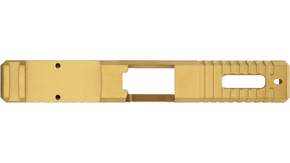 TRYBE Defense Glock 19 Pistol Slide - Version 1, Gen 4, RMR Cut, Gold, SLDG19G4RMR-GLD