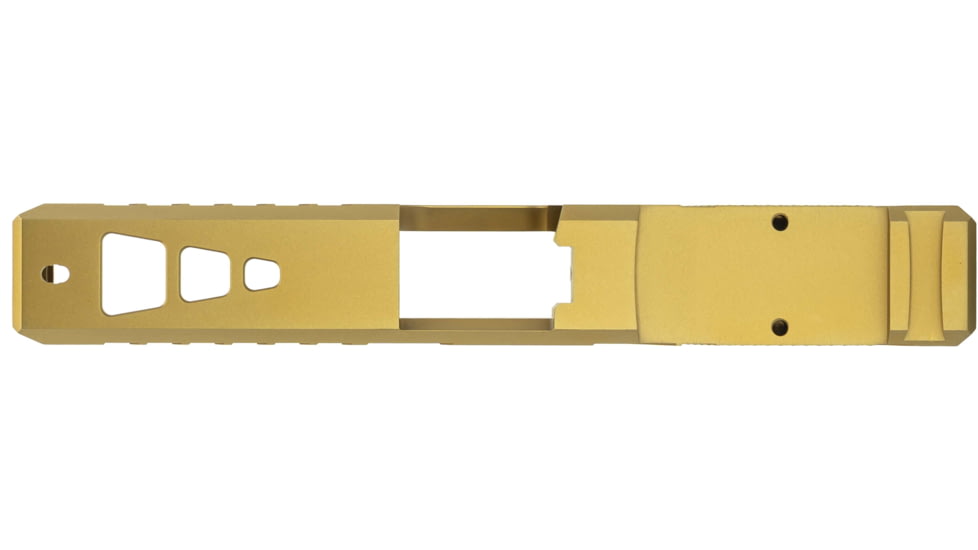 TRYBE Defense Glock 19 Pistol Slide - Version 2, Gen 5, RMR Cut, Gold, SLDG19G5RMRV2-GLD