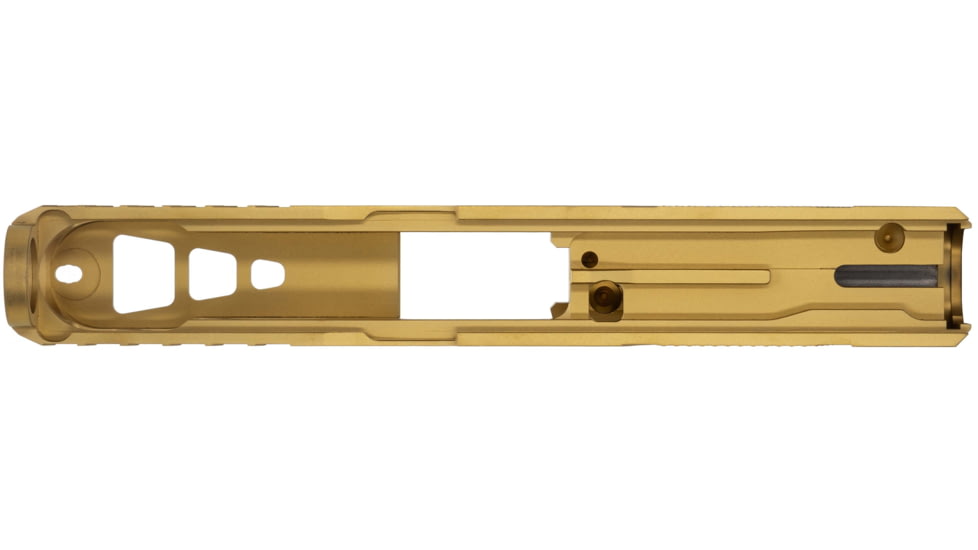 TRYBE Defense Glock 19 Pistol Slide - Version 2, Gen 5, Viper Cut, Gold, SLDG19G5VPRV2-GLD