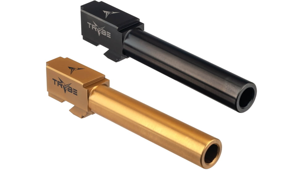 TRYBE Defense Glock 20 Match Grade Non-Threaded Pistol Barrel, Black, Gold, Titanium