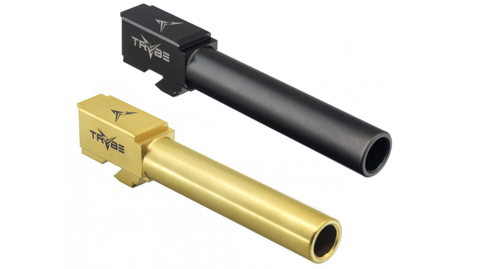 TRYBE Defense Glock 21 Match Grade Non-Threaded Pistol Barrel, Black, Gold, Titanium
