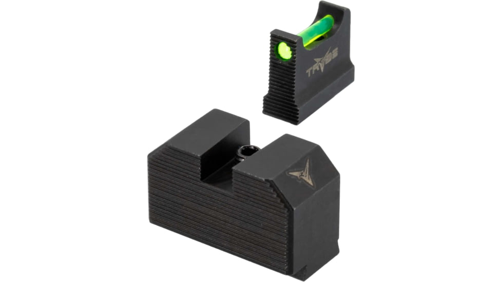TRYBE Defense High Glow Fiber Optic Night Sights for Glock 17/19/22/23/24/26/27/33/34/35/37/38/39/42/43 &amp; SIG P320/P365, Suppressor, Black, FOSG-SUP
