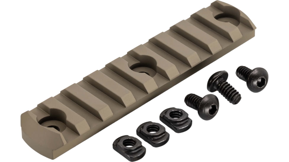 TRYBE Defense Magnite M-Lok Picatinny Rail Section with Lugs - 9 Slots, FDE, TRBDMGRAIL9-V2-FDE