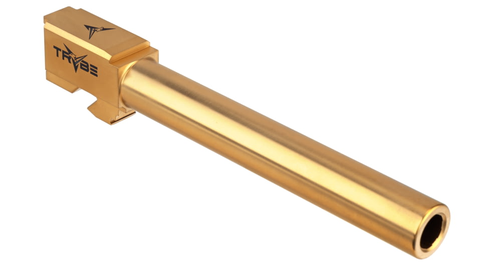 TRYBE Defense Match Grade Non Threaded Pistol Barrel, 9mm Luger, Glock 34, TiN Gold, PBG34-TIN