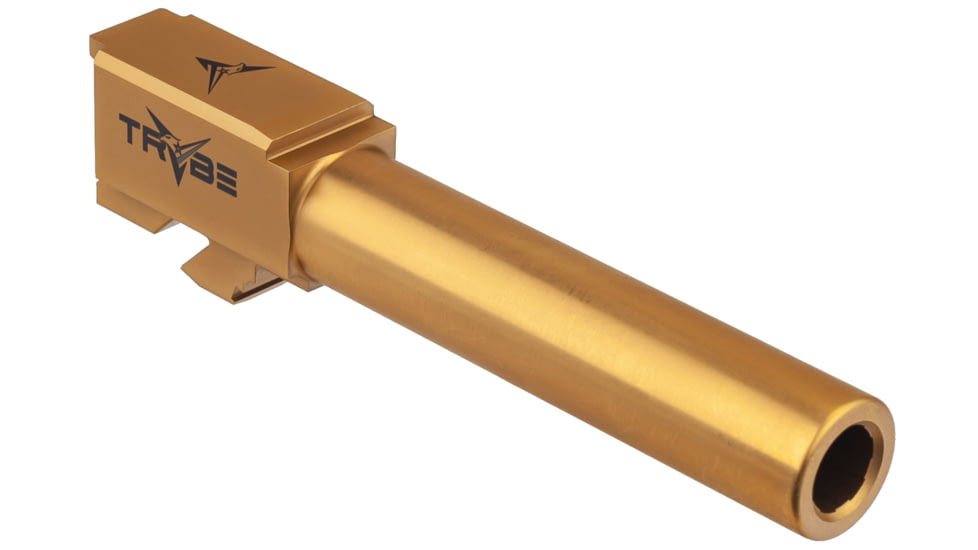TRYBE Defense Non Threaded Conversion Pistol Barrel for Glock 23/32, 9mm, 416R Stainless Steel, Gold TIN, PBCONVG23-32-TIN