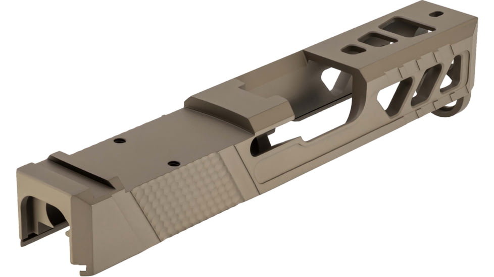 TRYBE Defense Pistol Slide, Glock 26, Gen 3/4, RMR Cut, Version 2, FDE Cerakote, No Base Plate Included, SLDG26G34RMRV2-FDE