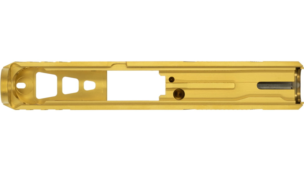 TRYBE Defense Glock 26 Pistol Slide - Version 2, Gen 3/4, DeltaPoint Pro Cut, Gold, SLDG26G34DPV2-GLD