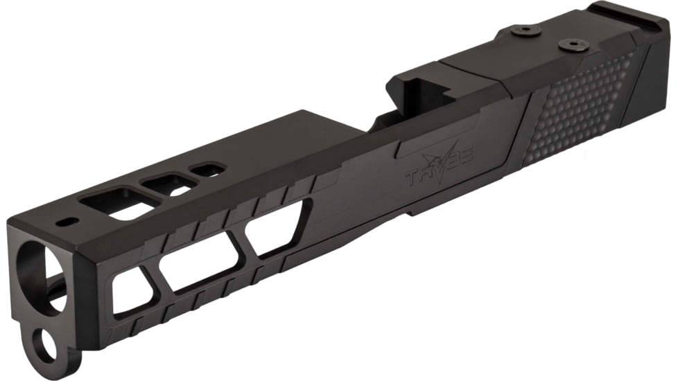 TRYBE Defense Pistol Slide, Glock 17, Gen 3, Venom Cut, Version 2, Black Cerakote, SLDG17G3VNMV2-BN