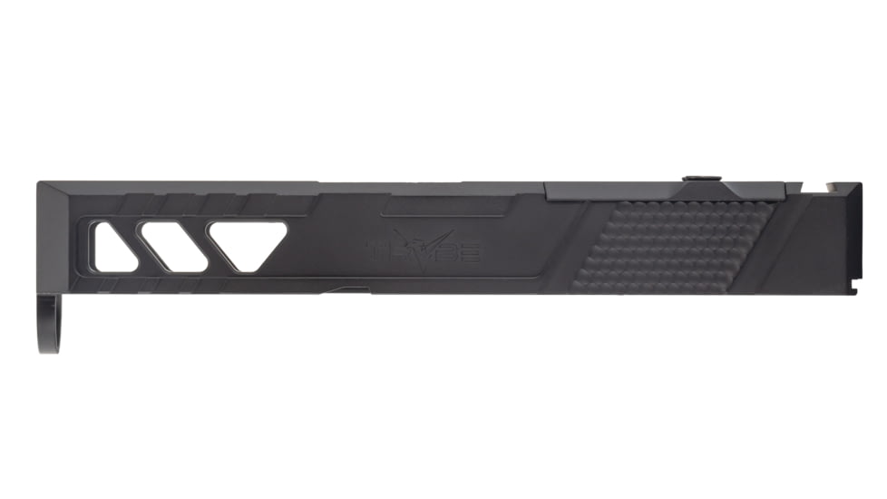 TRYBE Defense Pistol Slide, Glock 26, Gen 3/4, DeltaPoint Pro Cut, Version 2, Black Cerakote SLDG26G34DPV2-BN