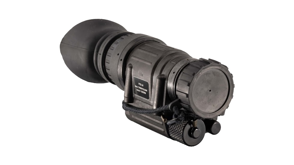 TRYBE Optics PVS-14 1x Night Vision Monocular, Gen 3, White Phosphor, Min 1600 FOM, 64-81 lp/mm, High Performance, Black, TRYBEPVS14WHR