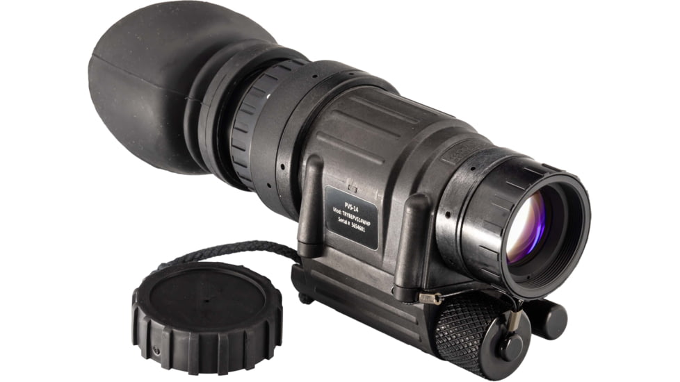 TRYBE Optics PVS-14 Night Vision Monocular, GEN 3, White Phosphor, Min 2000 FOM, 64-72 lp/mm, High Performance, Black, TRYBEPVS14WHP
