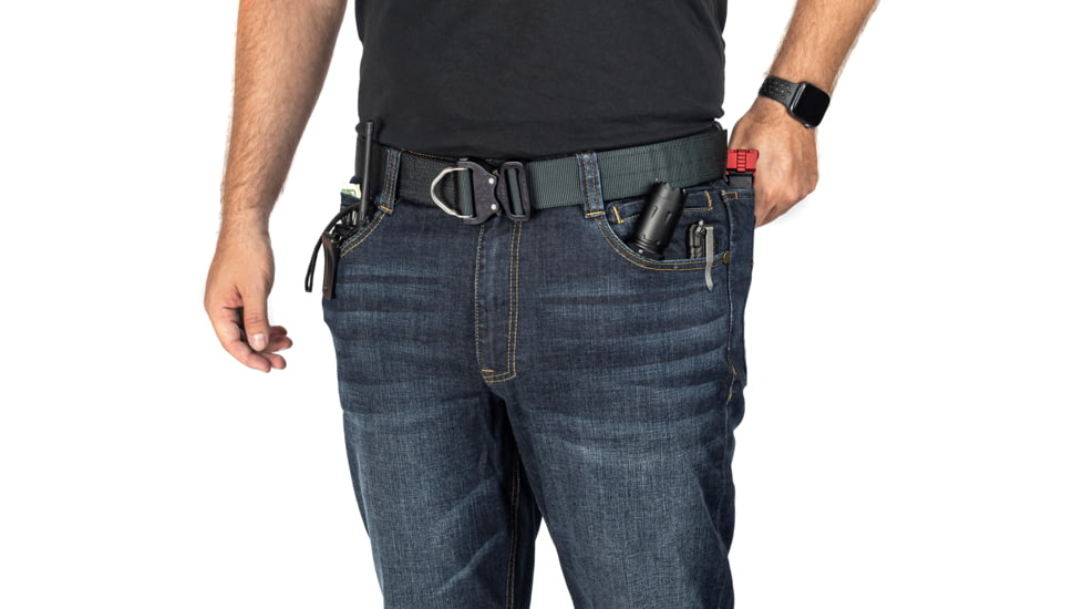 TRYBE Tactical All Purpose Denim Jean - Men's, Slim Fit, Blue/Medium wash, 42-34, TACJNSLMMD-42-34