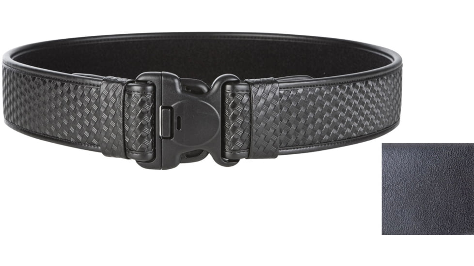 TUFF Products E.D.G.E. 2.25in Wide 6-Part Laminate Duty Belt, Black Plain, Large 40-46 9001-BPP-LG