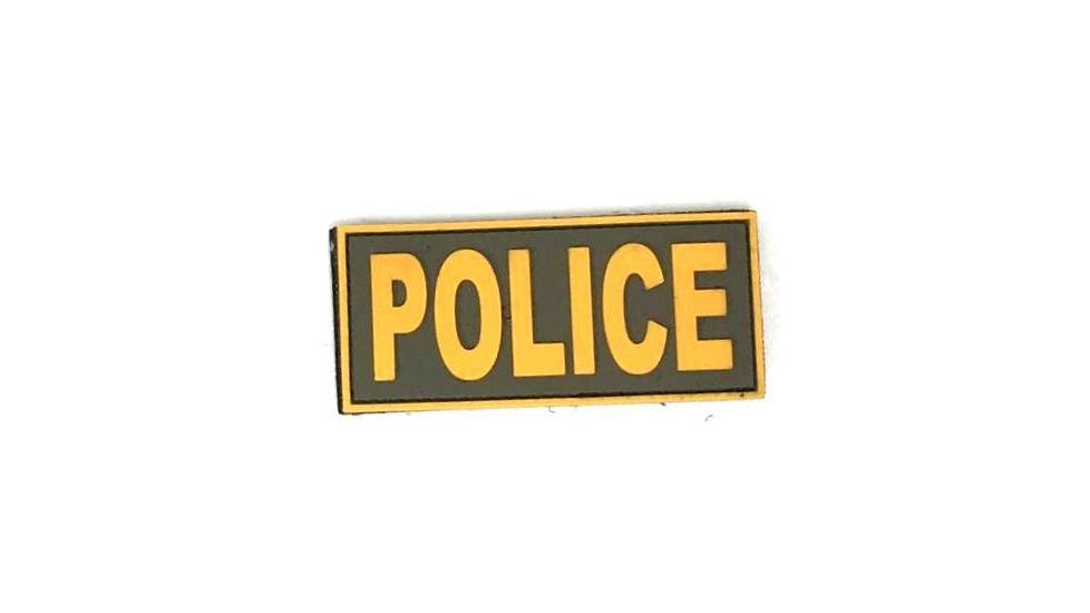 TUFF Products PolicePVC Patch - Velcro Sewn, Ranger Green w/Gold Letters, 4.5x2 P-Police-4.5x2 GNGD