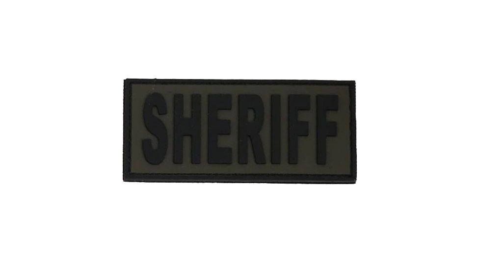 TUFF Products Sheriff PVC Patch - Velcro Sewn, Ranger Green w/Black Letters, 4.5x2 P-Sheriff 4.5x2 GNBK