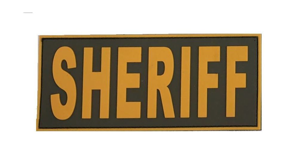 TUFF Products Sheriff PVC Patch - Velcro Sewn, Ranger Green w/Gold Letters, 4.5x2 P-Sheriff 4.5x2 GNGD