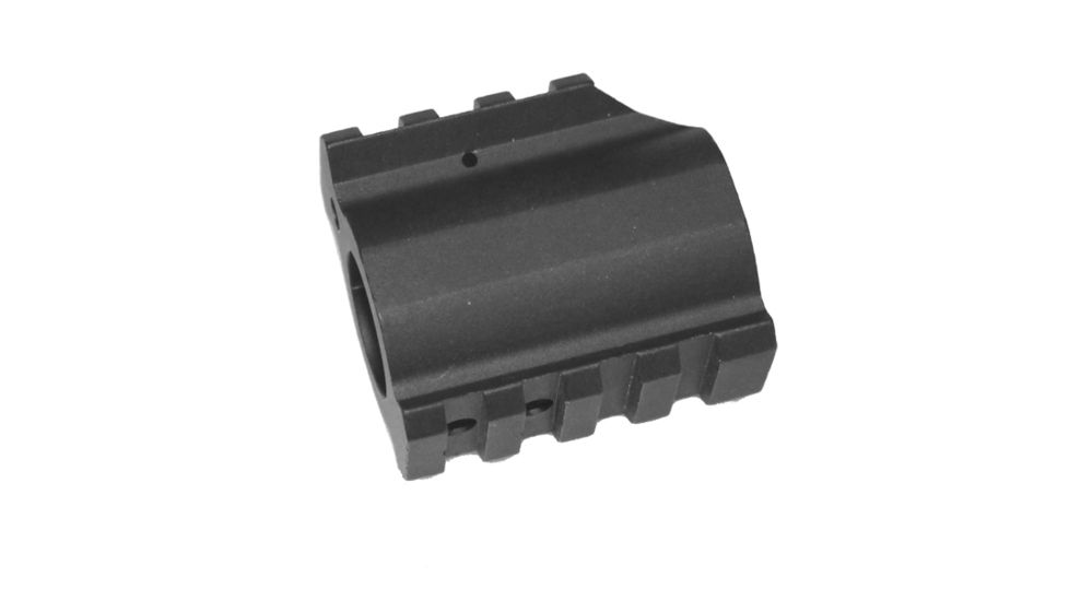 Tuff Zone Low Profile Gas Block w/ Top &amp; Bottom Rails, Black Andonized, TZ-MGB2