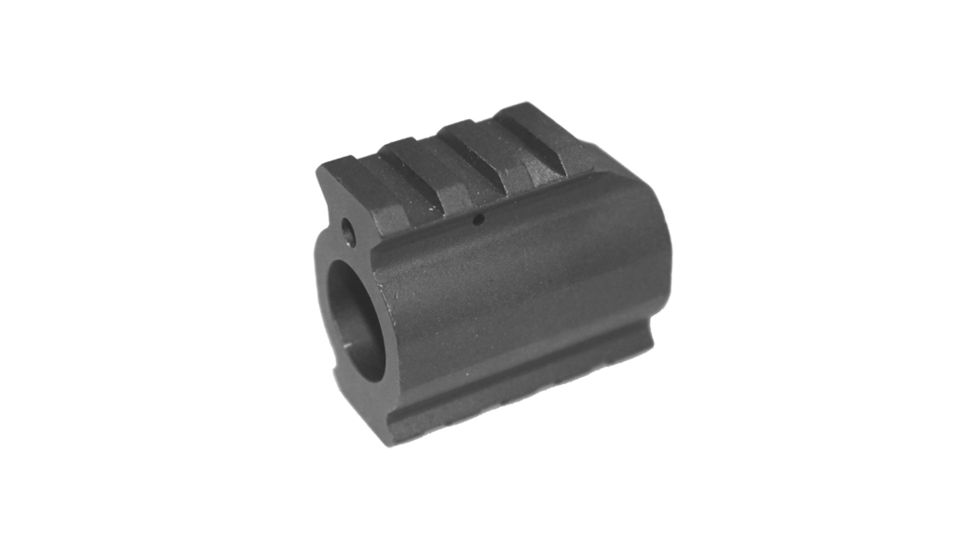 Tuff Zone Low Profile Gas Block w/ Top &amp; Bottom Rails, Black Andonized, TZ-MGB2