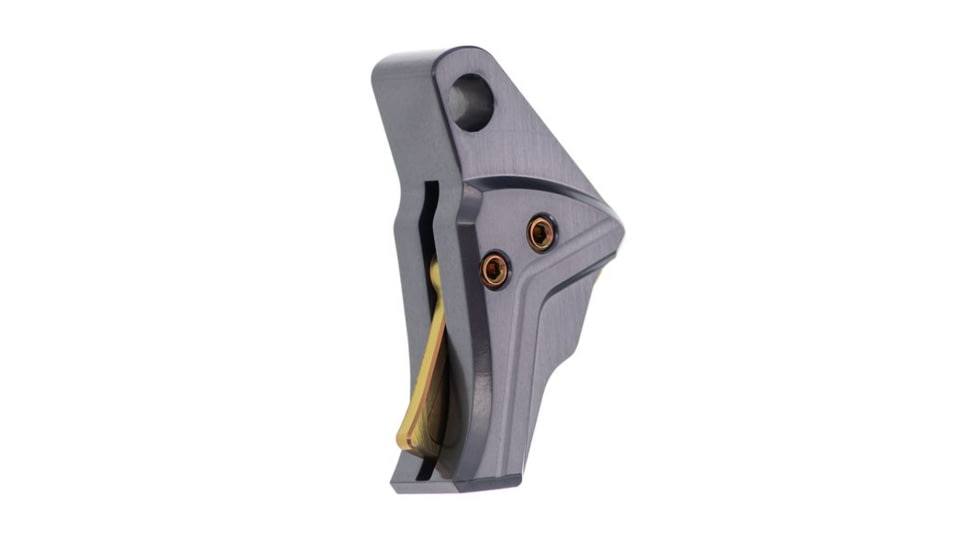 Tyrant CNC Glock Gen 5 Compatible Trigger, Screw/Safety, Grey/Gold, TD-GTRIG-5-Grey-Gold