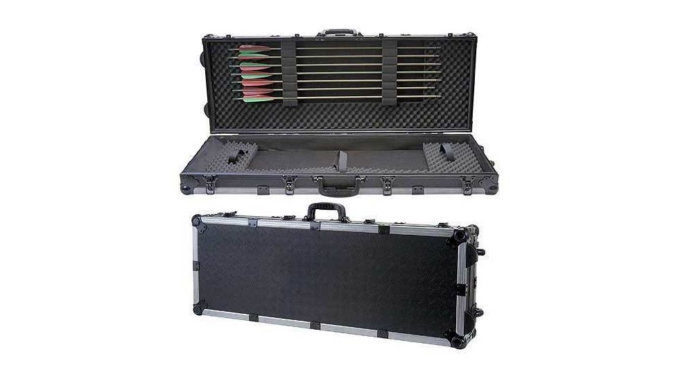 T.Z.Case Ironite Archery Alumitech 41x18x5.5 Single Mid Size Bow Case with Wheels TMSB41DPI