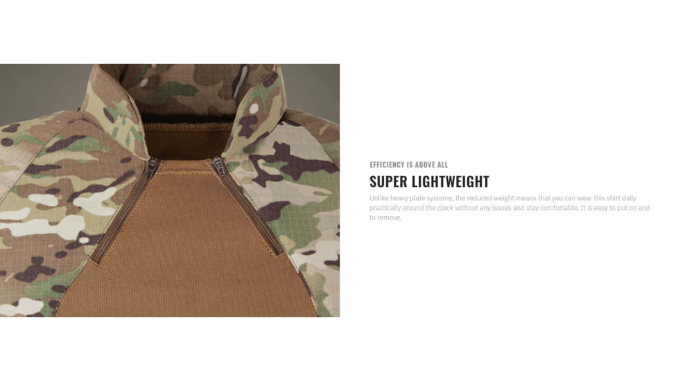 UARM ACS Armored Combat Shirt, Type IIA Threat Level, Multicam, S, ACSSM-SAACSS2A