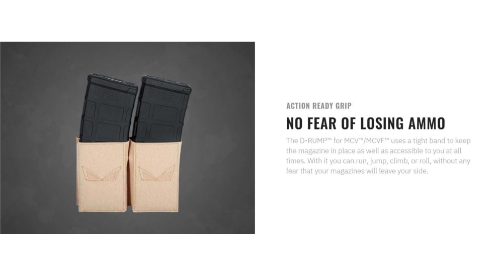 UARM D-RUMP Dual Rifle Universal Magazine Pouch for MCV/MCVF, Beige, S-XL, D-RUMPBG