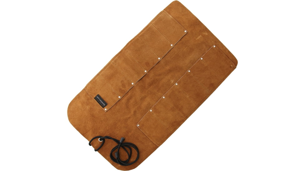 UJ Ramelson 12 Pocket Leather Tool Roll, Measures 12 1/2in X 11in, Twelve Pockets, Each Pocket Measures 3 1/2in X 1 3/4in, Brown Leather Construction With Nylon Cord, 12POCKETLEATHERTOOLROLL