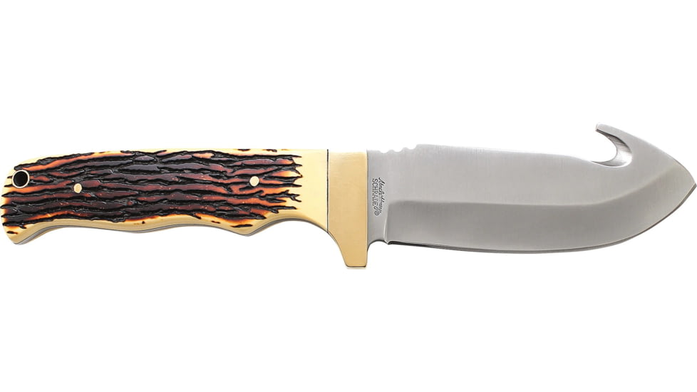 Uncle Henry 185UH Elk Next Gen Fixed Gut Hook Blade Knife, 4.3in, 7Cr17Mov Stainless Steel Blade, Staglon Handle, 1116410