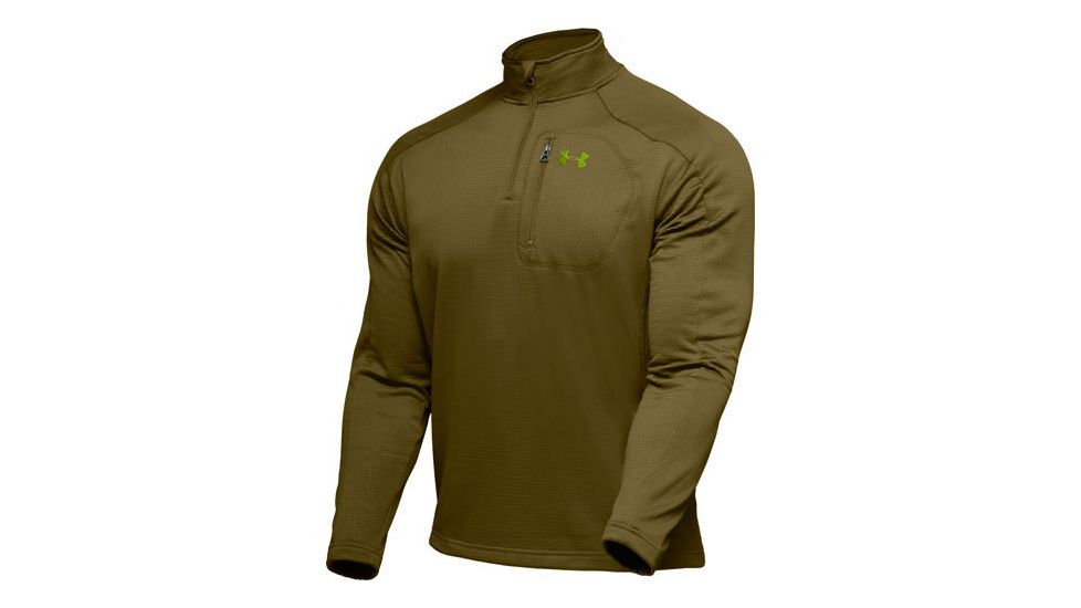Under Armour Men's ColdGear Hundo Fleece 1/4 Zip - Green Tea Color 1006260-344