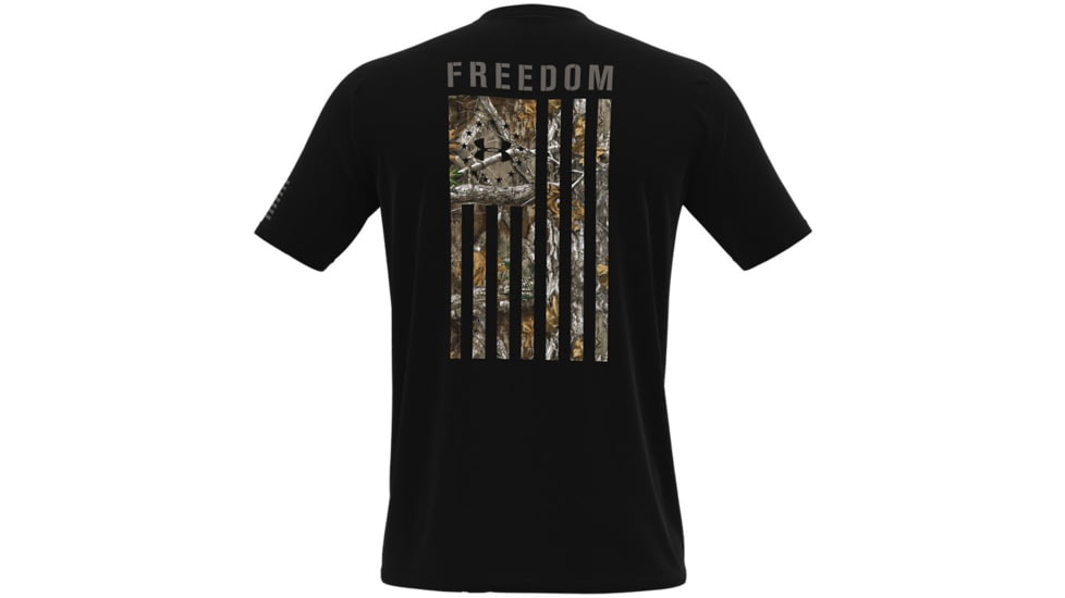 Under Armour New Freedom Flag Camo T-Shirt - Mens, Black / Brown Umber, Extra Large, 1370816002XL