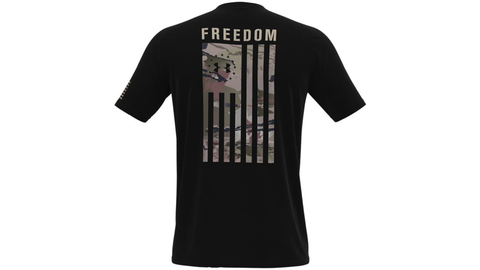 Under Armour New Freedom Flag Camo T-Shirt - Mens, Black / Desert Sand, 2XL, 13708160012X