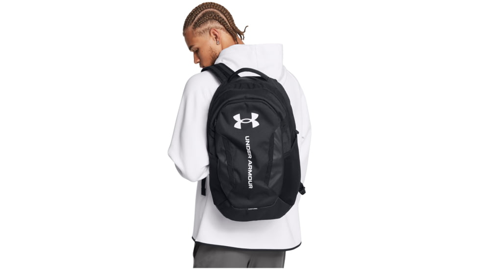 Under Armour Ua Hustle 6.0 Backpack, Black/black/white - 1384672002OSFM