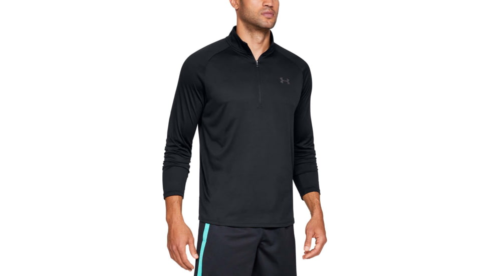 Under Armour UA Tech 1/2 Zip Long Sleeve Shirt - Mens, Black, Small, 1328495001SM